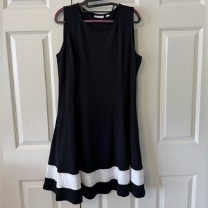 New York & Company Black Dress with White Hem, NWOT, size XL